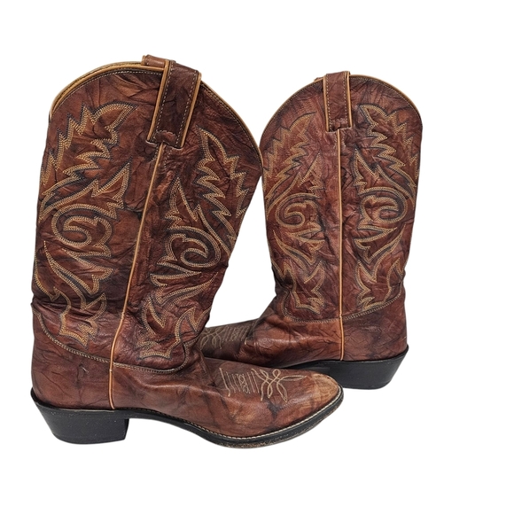 Justin Boots Men's Brown Leather Western Boots - Picture 6 of 7